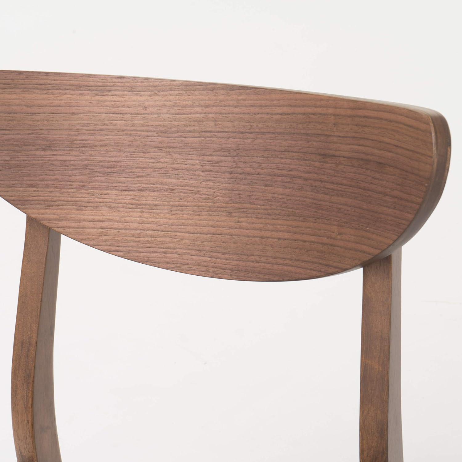 Christopher Knight Home Anise Leather / Walnut Dining Chairs, 2-Pcs Set, Dark Brown / Walnut Finish 2-Pcs Set Dark Brown / Walnut Finish