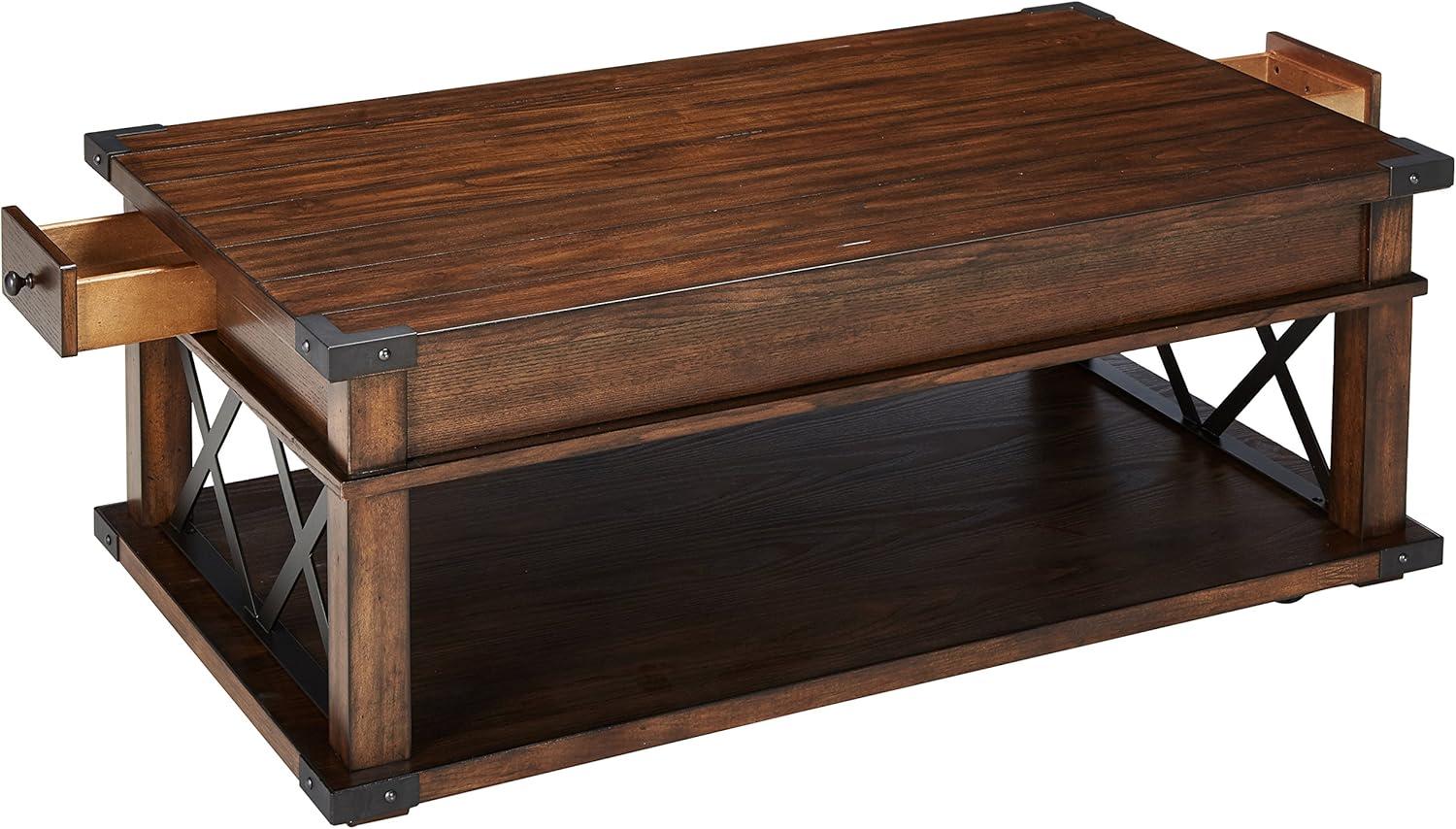 Progressive Furniture Landmark Castered Wood Coffee Table in Walnut Brown