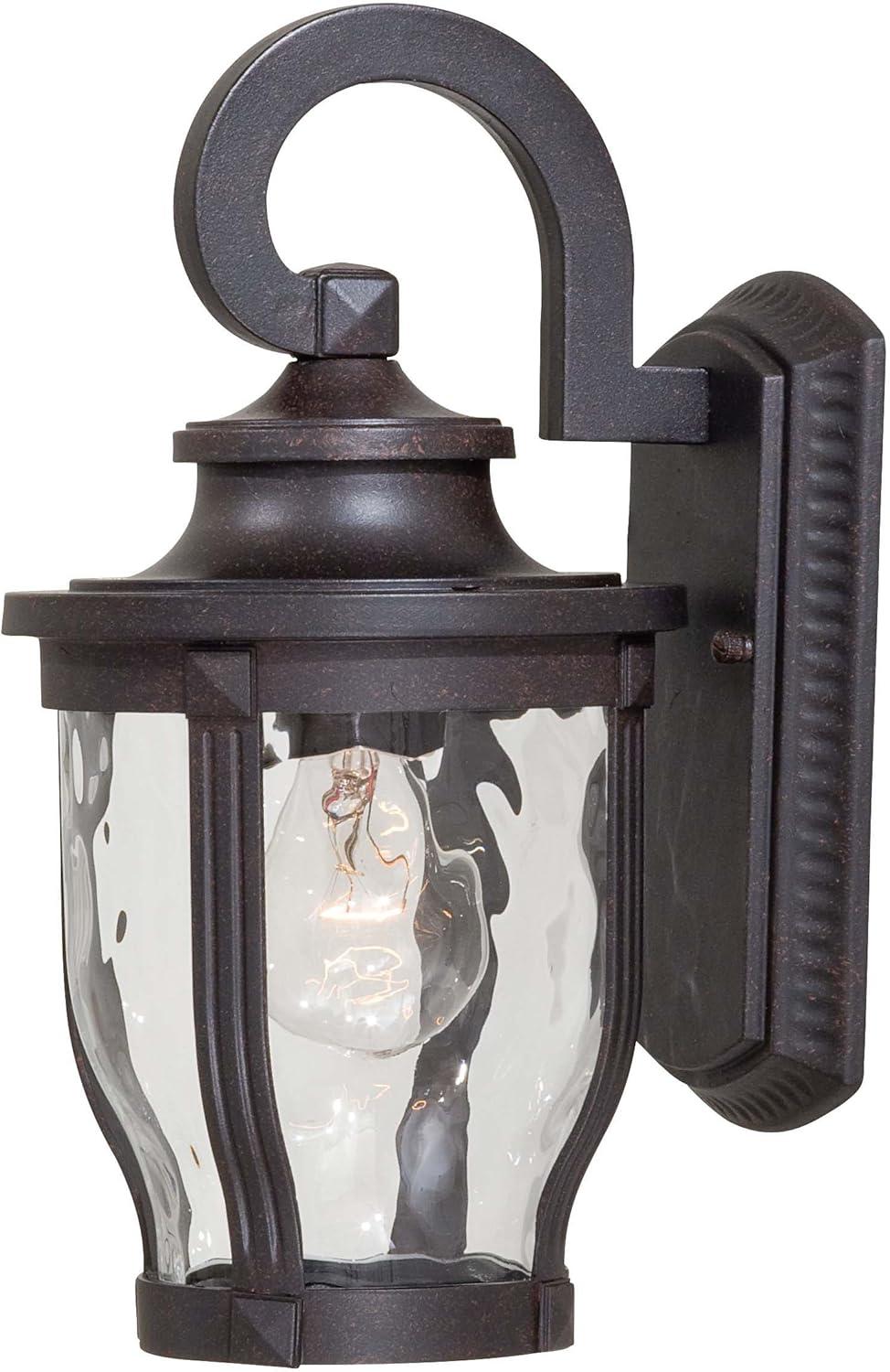 Minka Lavery Rustic Outdoor Wall Light Fixture Corona Bronze 12 1/4" Clear Hammered Glass for Post Exterior Deck Porch Yard Patio