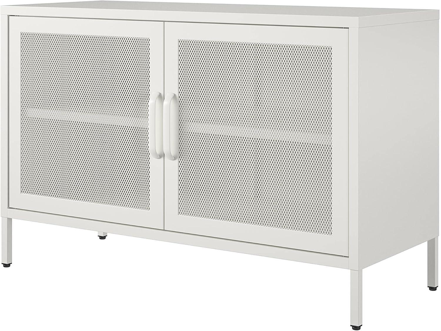 RealRooms Shadwick 2 Door Accent Cabinet-Mesh Metal Locker