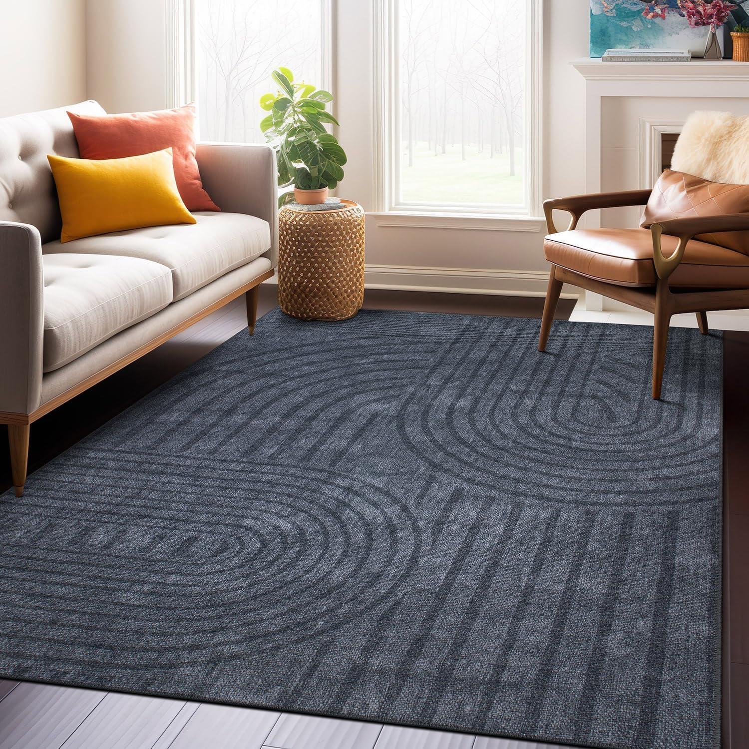 World Rug Gallery Contemporary Lines Machine Washable Area Rug