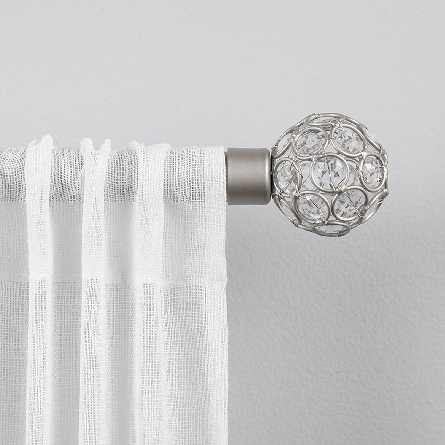 Rings 1" Curtain Rod and Coordinating Finial Set - Exclusive Home