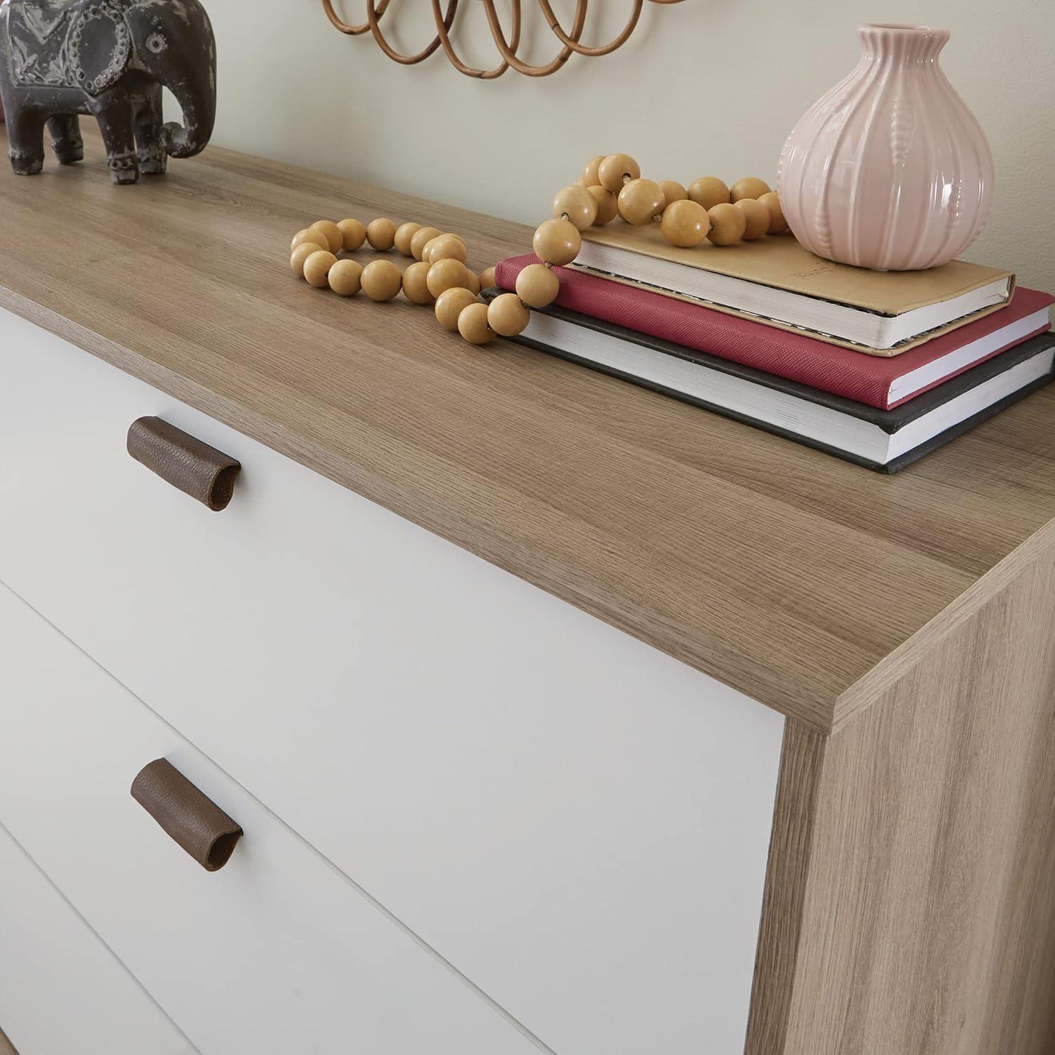 Anda Noor 6 Drawer Dresser Sky Oak - Sauder: Modern Storage Furniture with Metal Runners