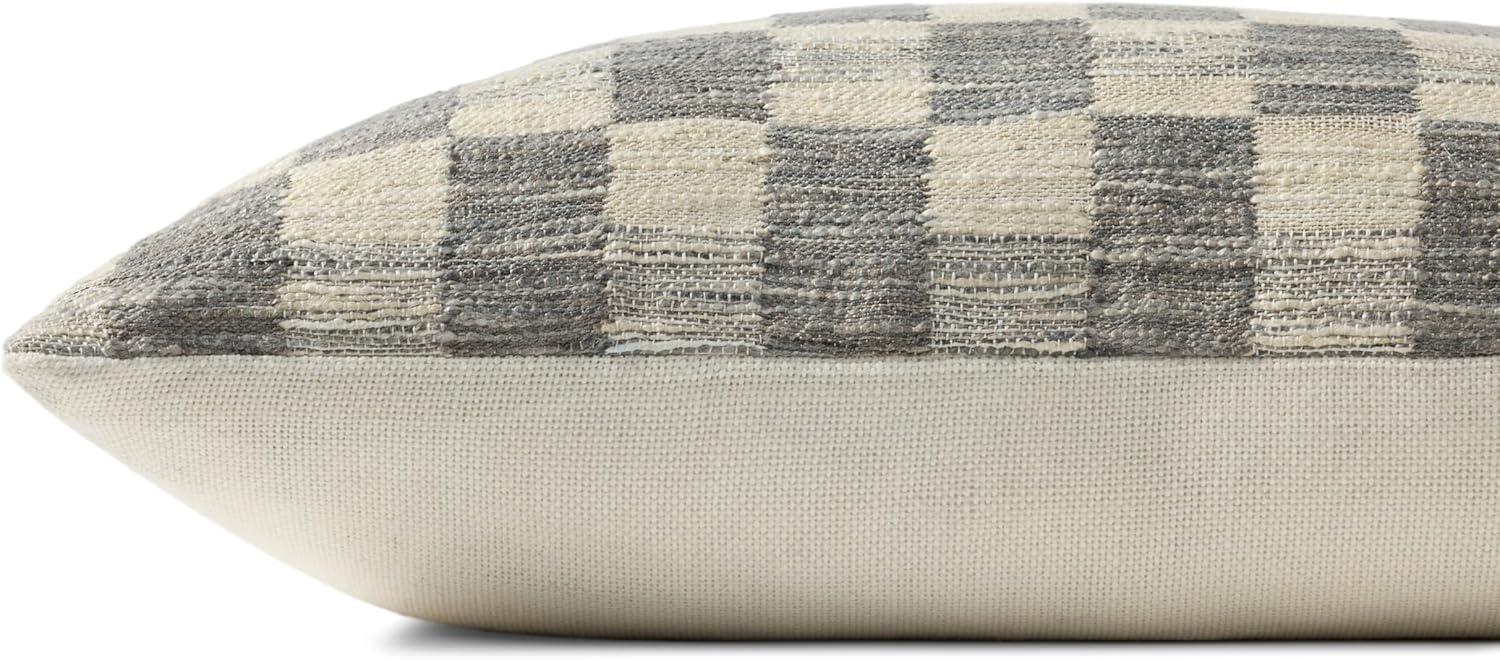 Adams Pillow by Amber Lewis x Loloi - Charcoal and Ivory / 13" x 21" / Polyester