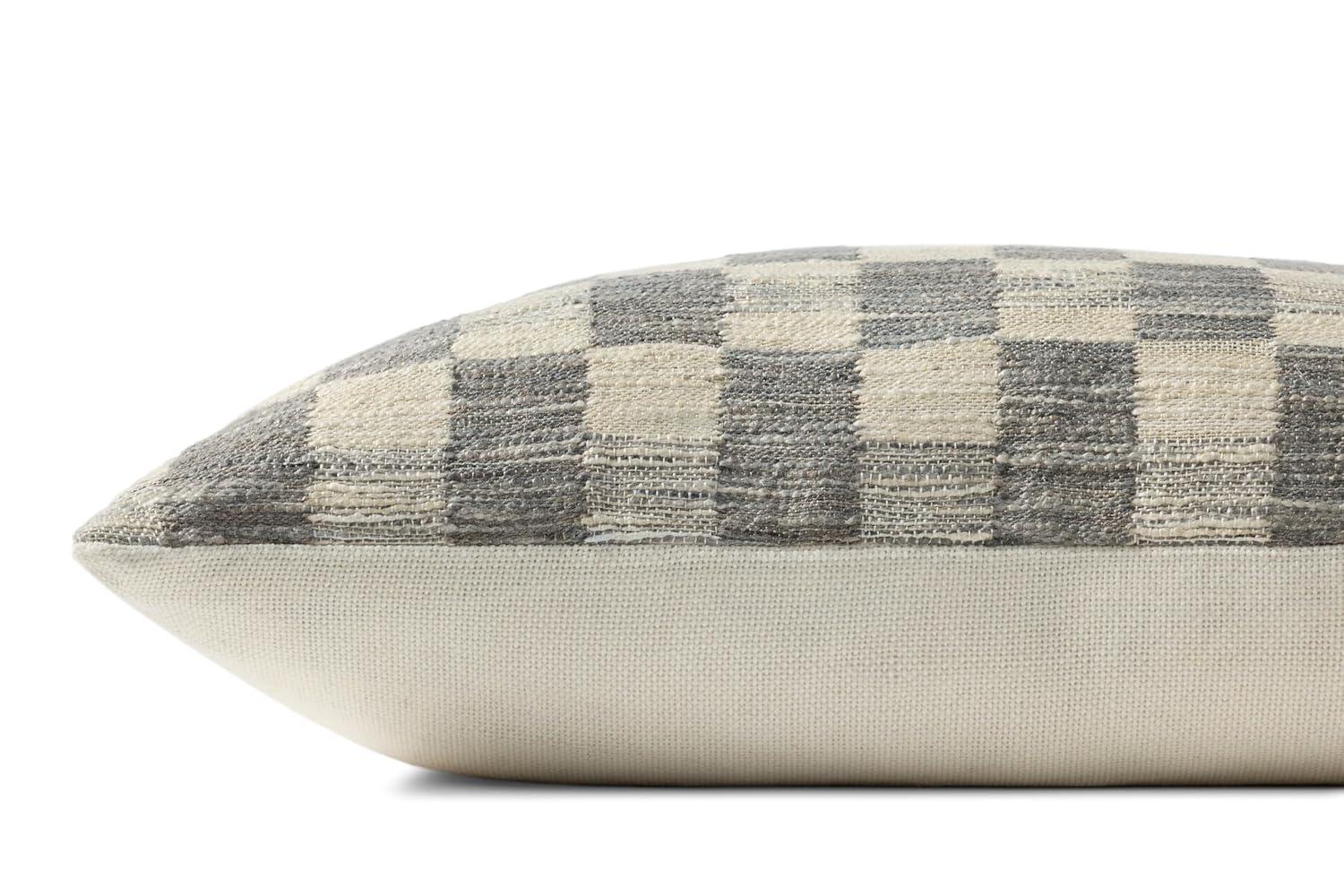 Adams Pillow by Amber Lewis x Loloi - Charcoal and Ivory / 18" x 18" / Down