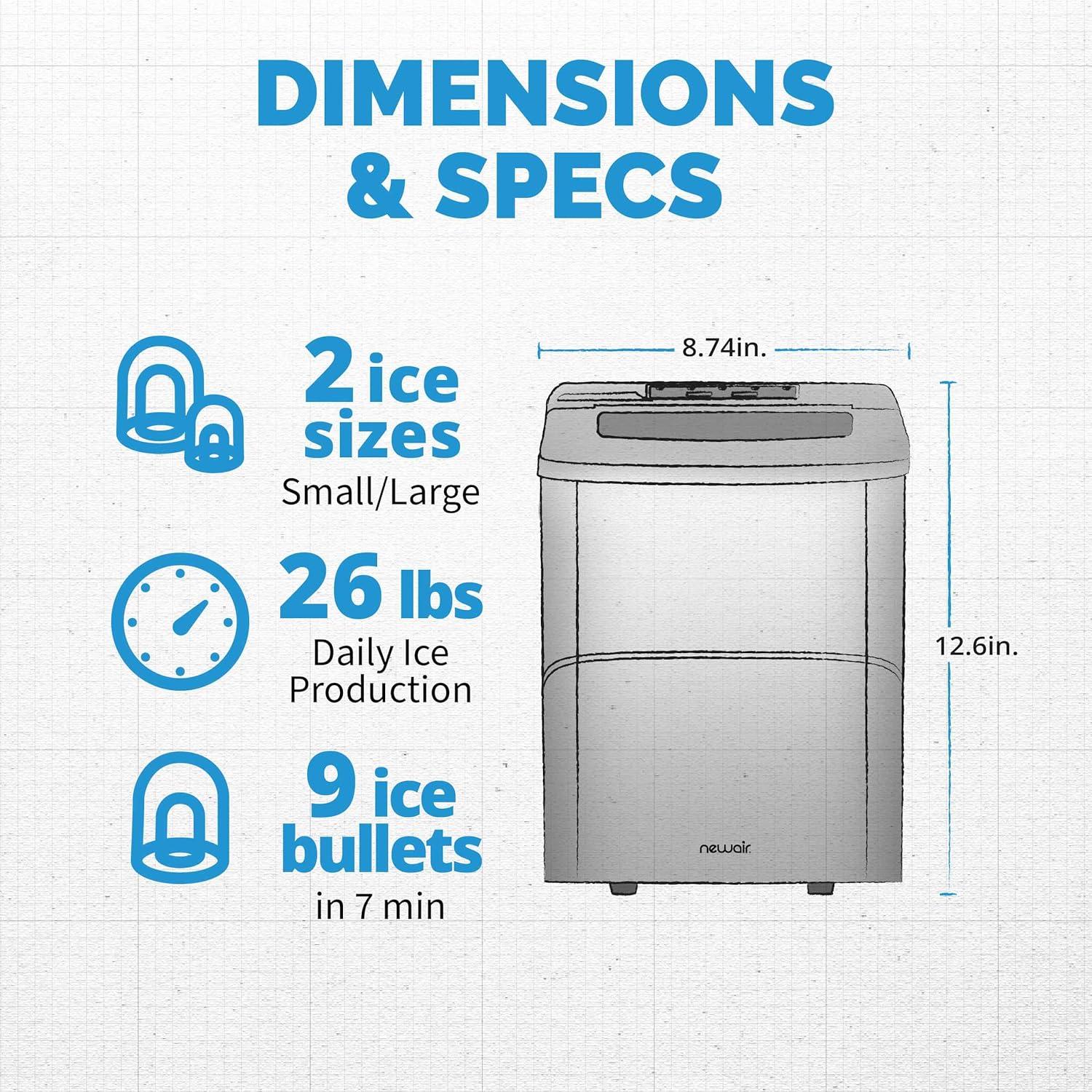 Newair 26 lb. Daily Production Portable Ice Maker