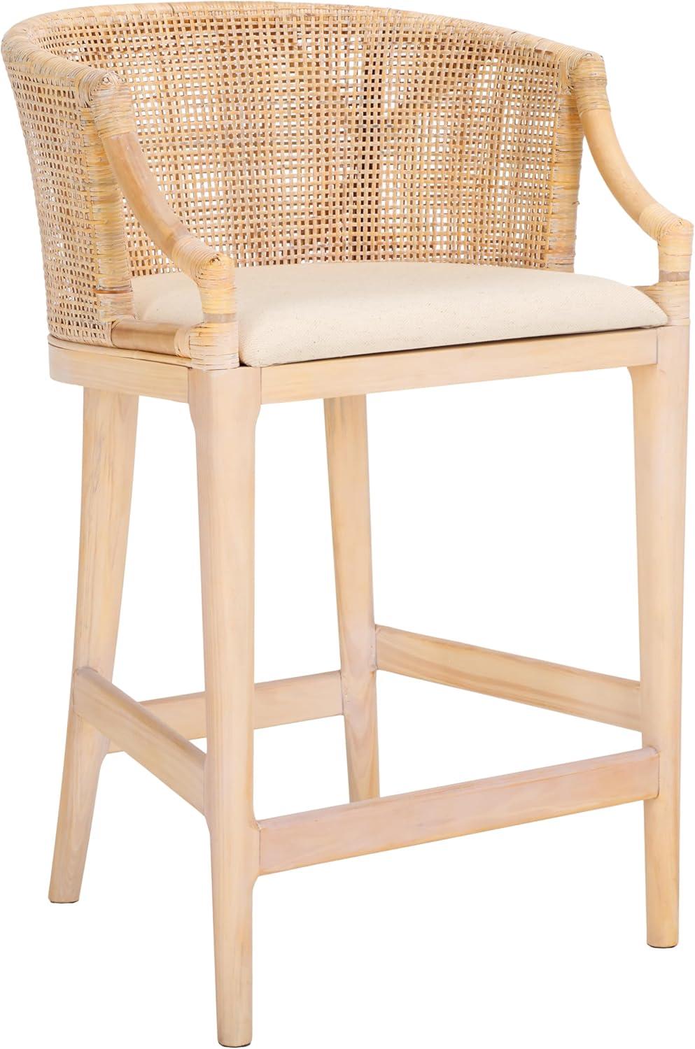 Brando Counter Stool - BST4000 - Natural/White Washed - Safavieh
