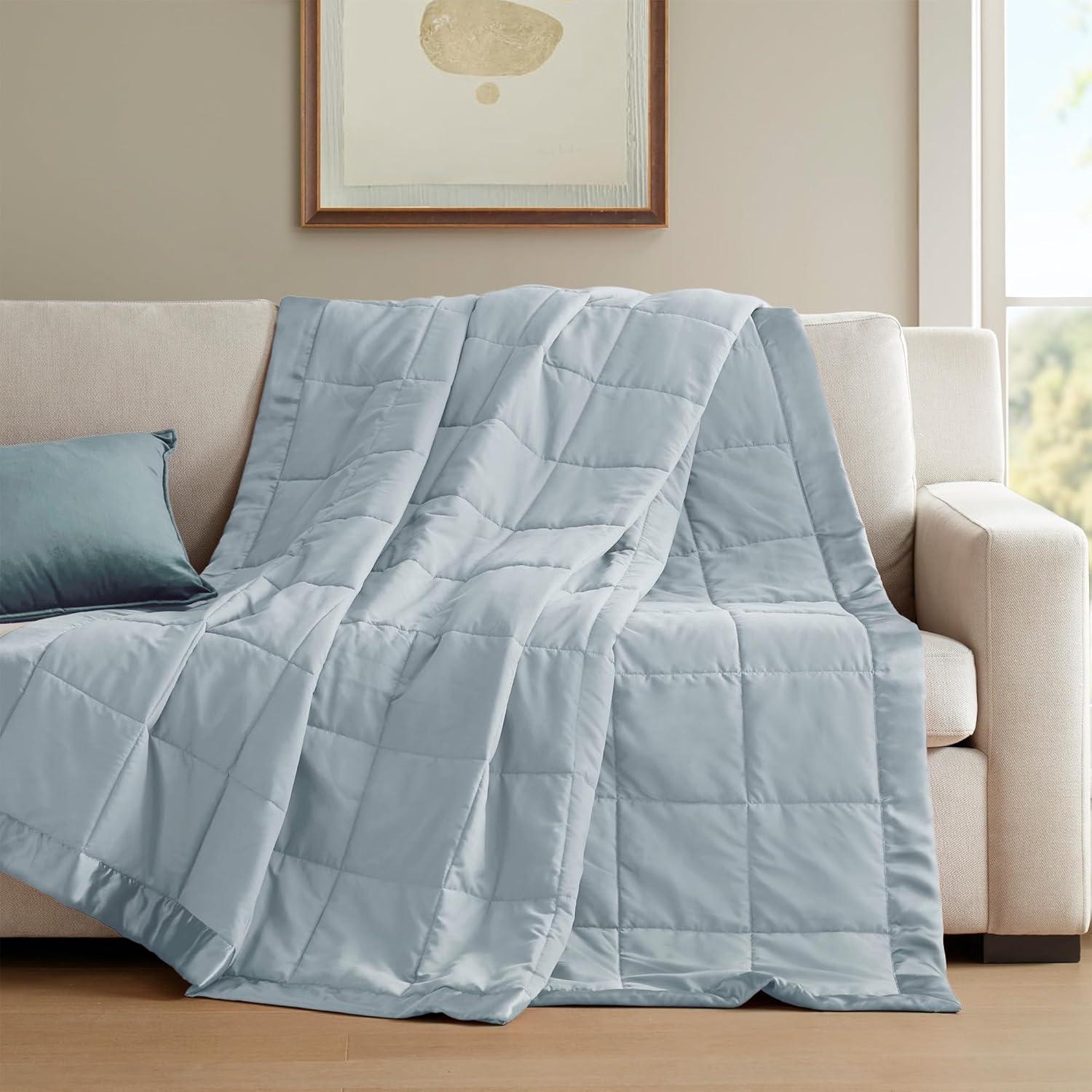 Lightweight Down Alternative Blanket with Satin Trim