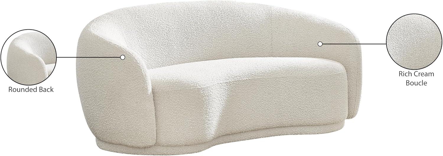 Meridian Furniture Hyde Cream Boucle Fabric Loveseat