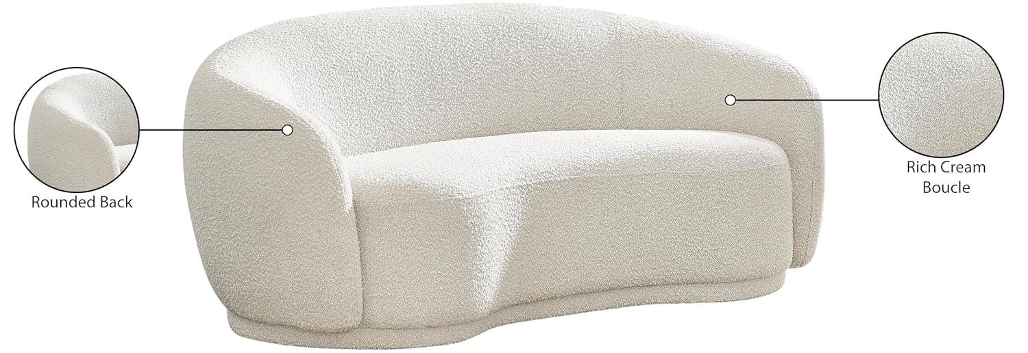 Meridian Furniture Hyde Modern Boucle Loveseat, Cream