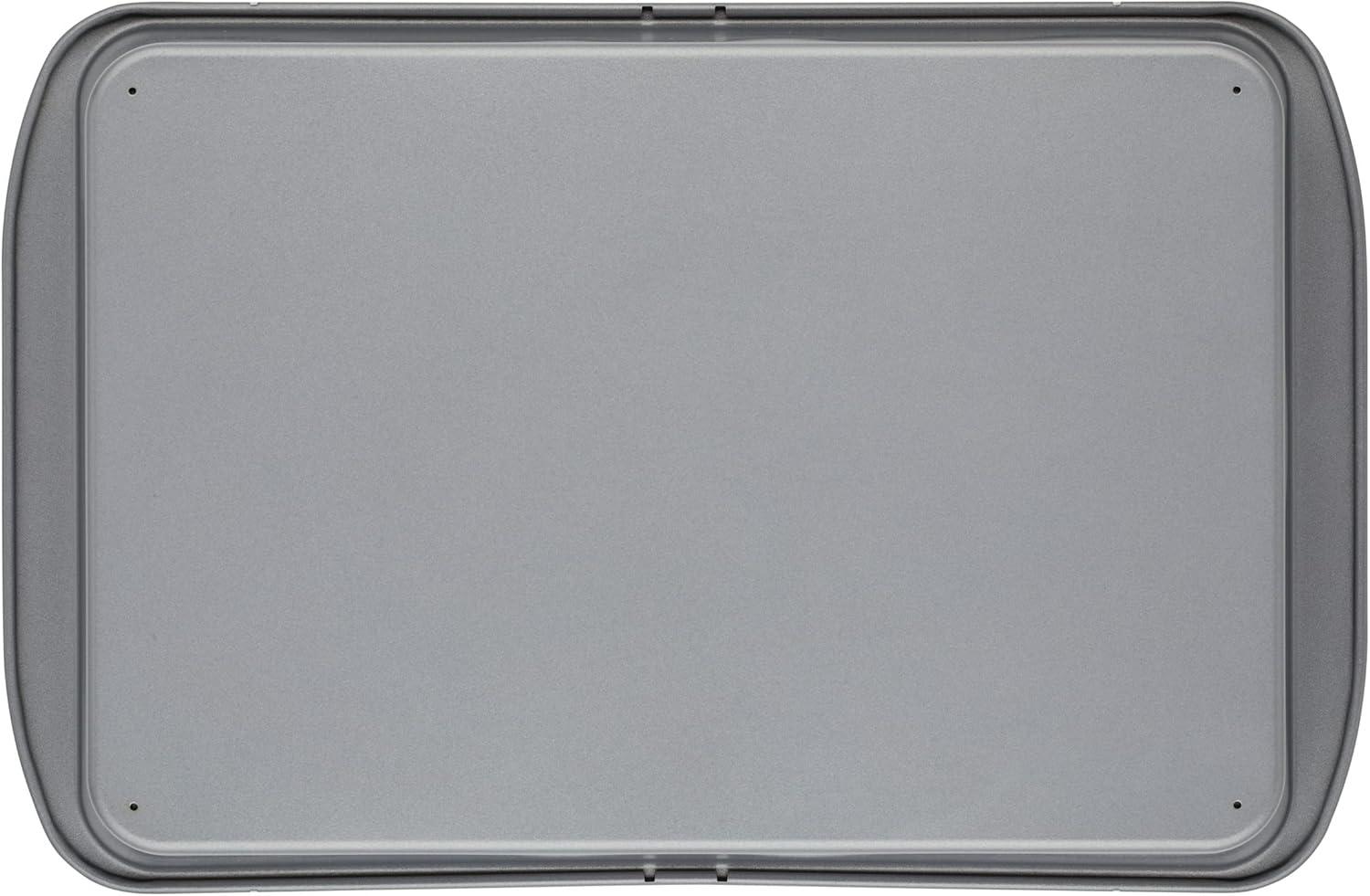 Gray Silicone Non-stick Rectangular Cake Pan with Lid, 9" x 13"