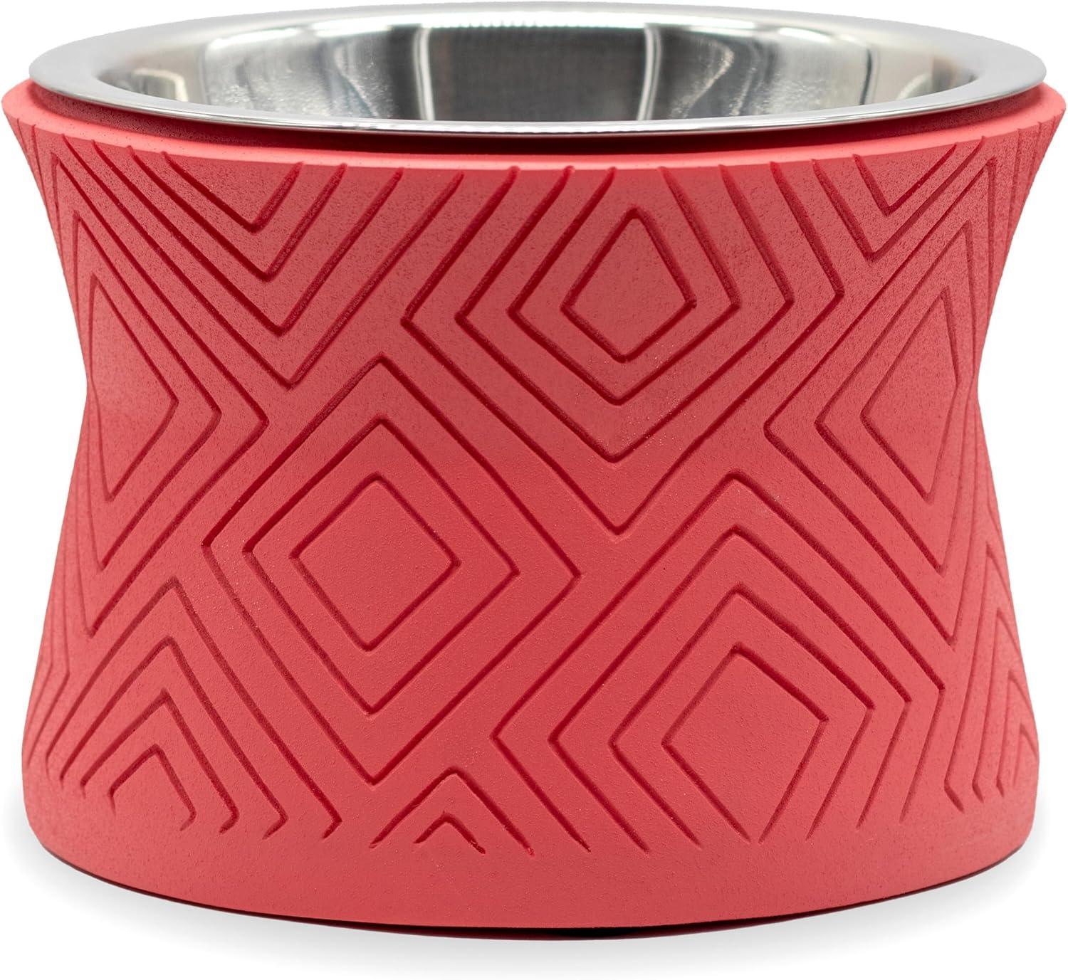 Pet Junkie Elevated Dog Bowl Santa Fe - Coral Pink, Small