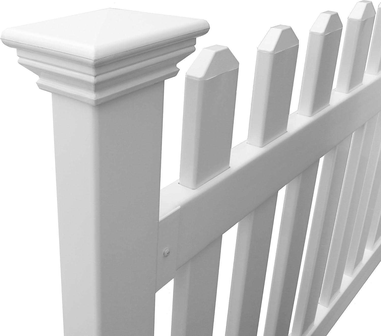 3ft H x 6ft W White Vinyl No Dig Picket Fence Panel