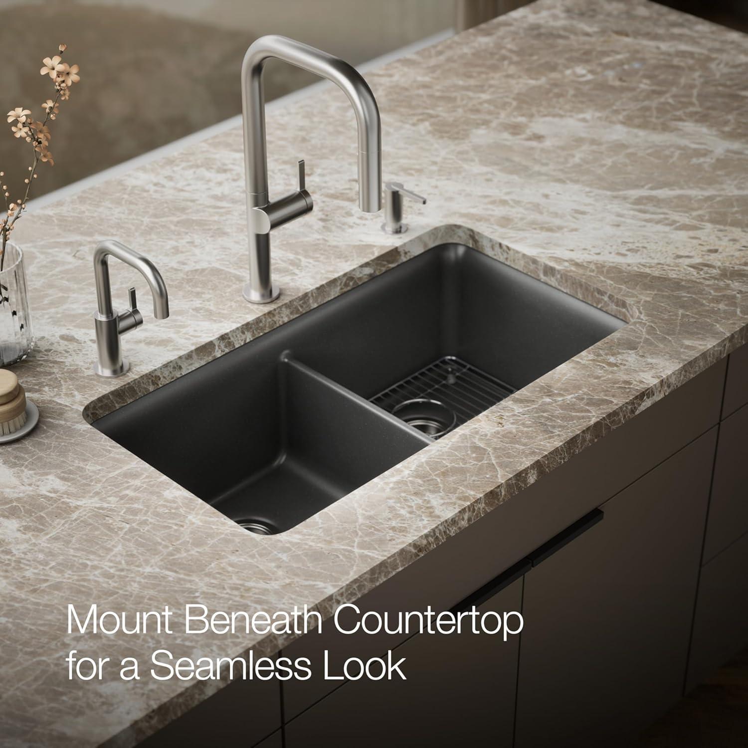 Cairn® 34" L x 18" W Under-Mount Double-Equal Kitchen Sink