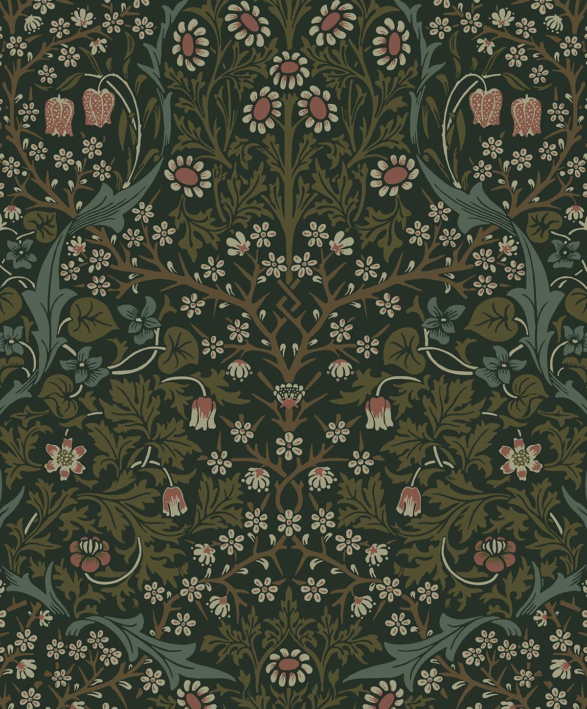 NextWall  Victorian Garden Floral Peel and Stick Wallpaper 20.9 in. W x 18 ft. L - Blacksmith & Cliffside