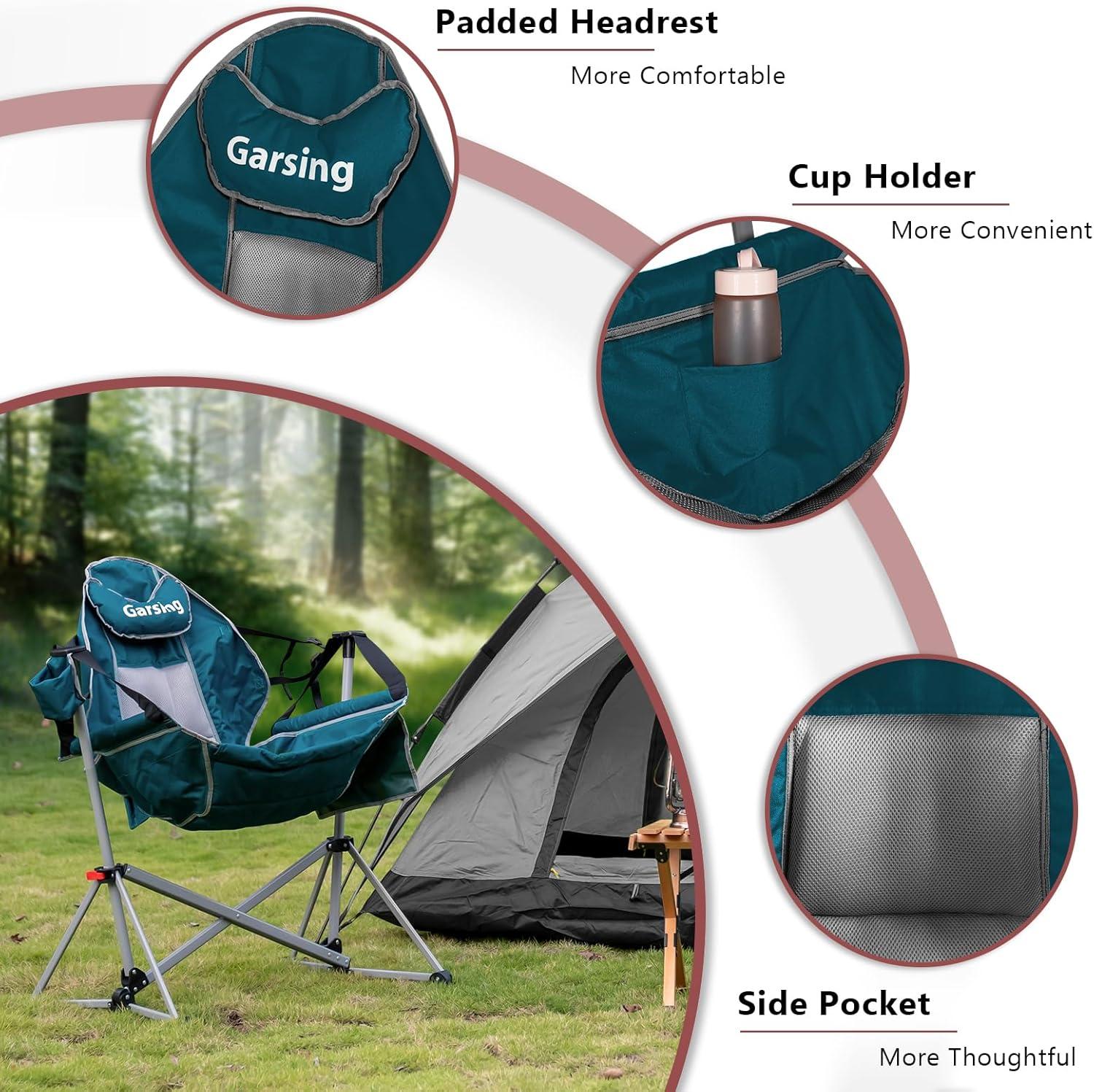 Green Folding Camping Chair with Carrying Bag