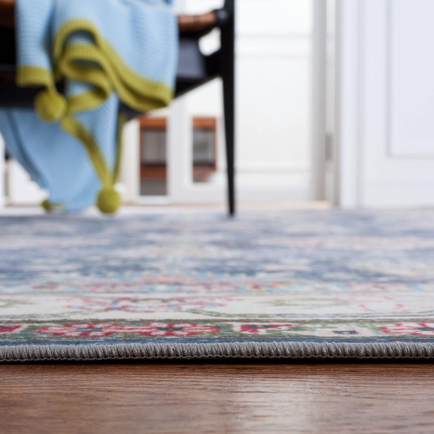 Tucson Vintage Persian TSN196 Power Loomed Machine Washable Skid-Resistant Indoor Area Rug - Navy/Beige - 9'x12' - Safavieh