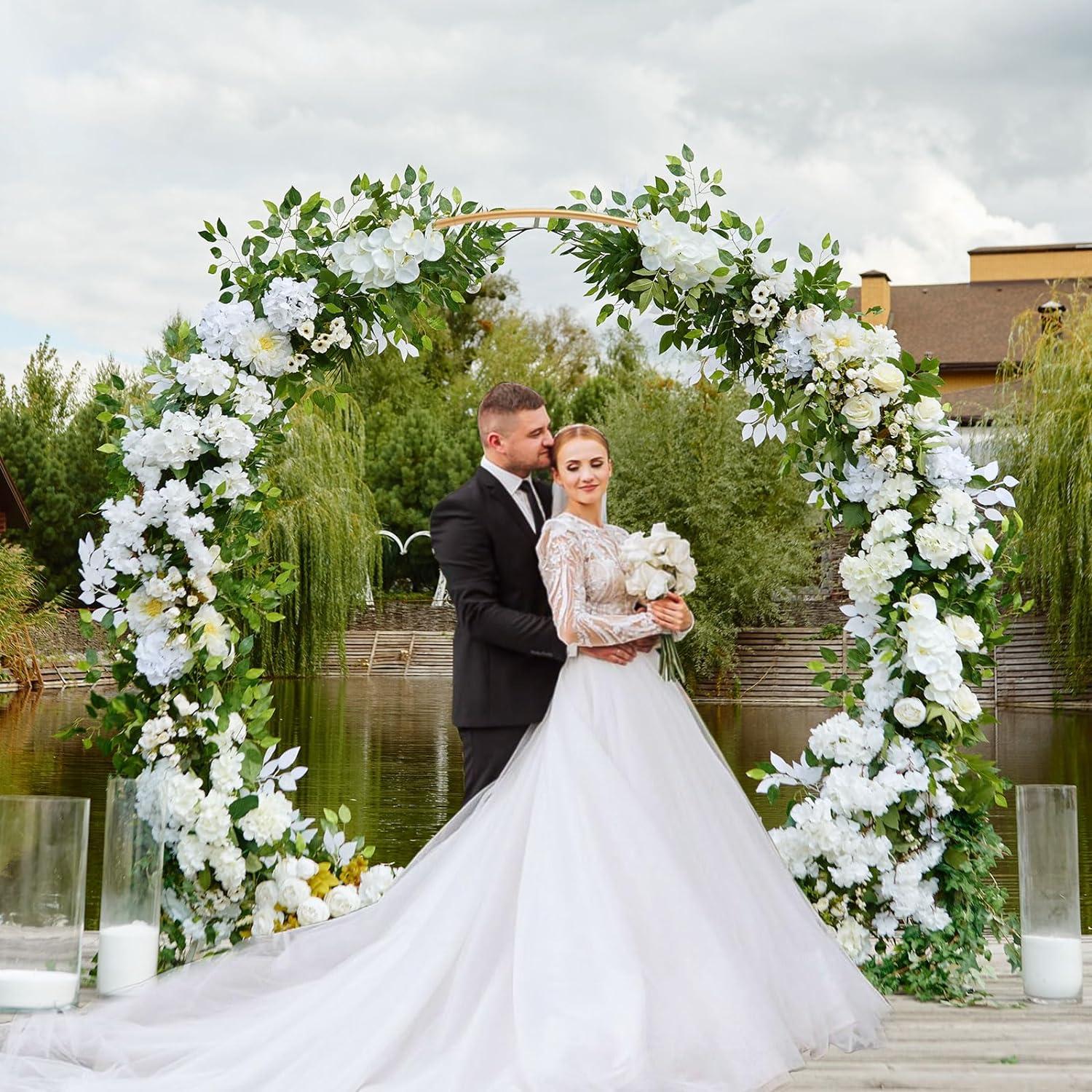 Gold Metal 6.9ft Round Wedding Arch Backdrop Stand