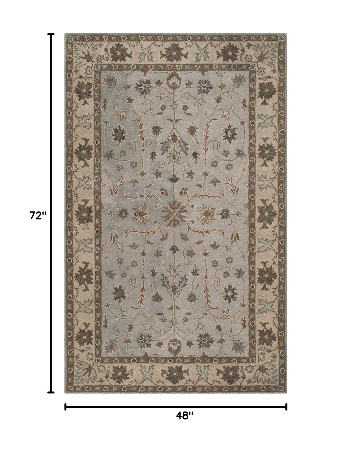 Heritage HG864 Hand Tufted Area Rug - Green/Beige - 4'x6' - Safavieh.