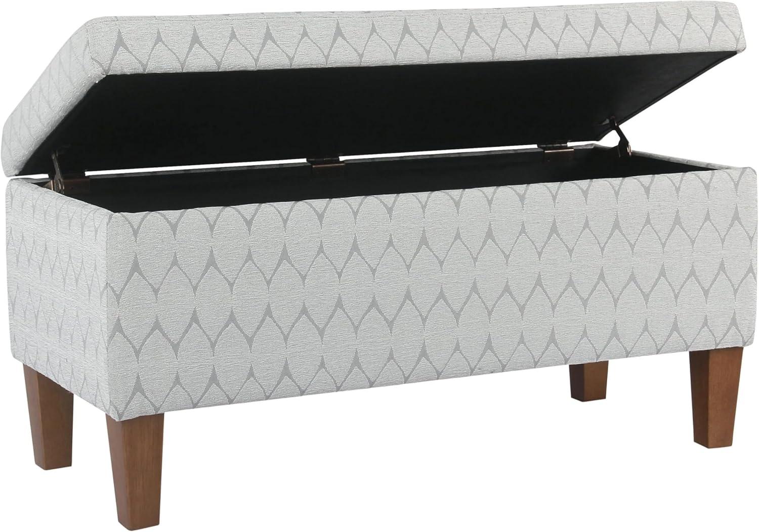 HomePop Drake Large Storage Bench, 36”W x 16”D x 18”H, Gray Modern Geo Print