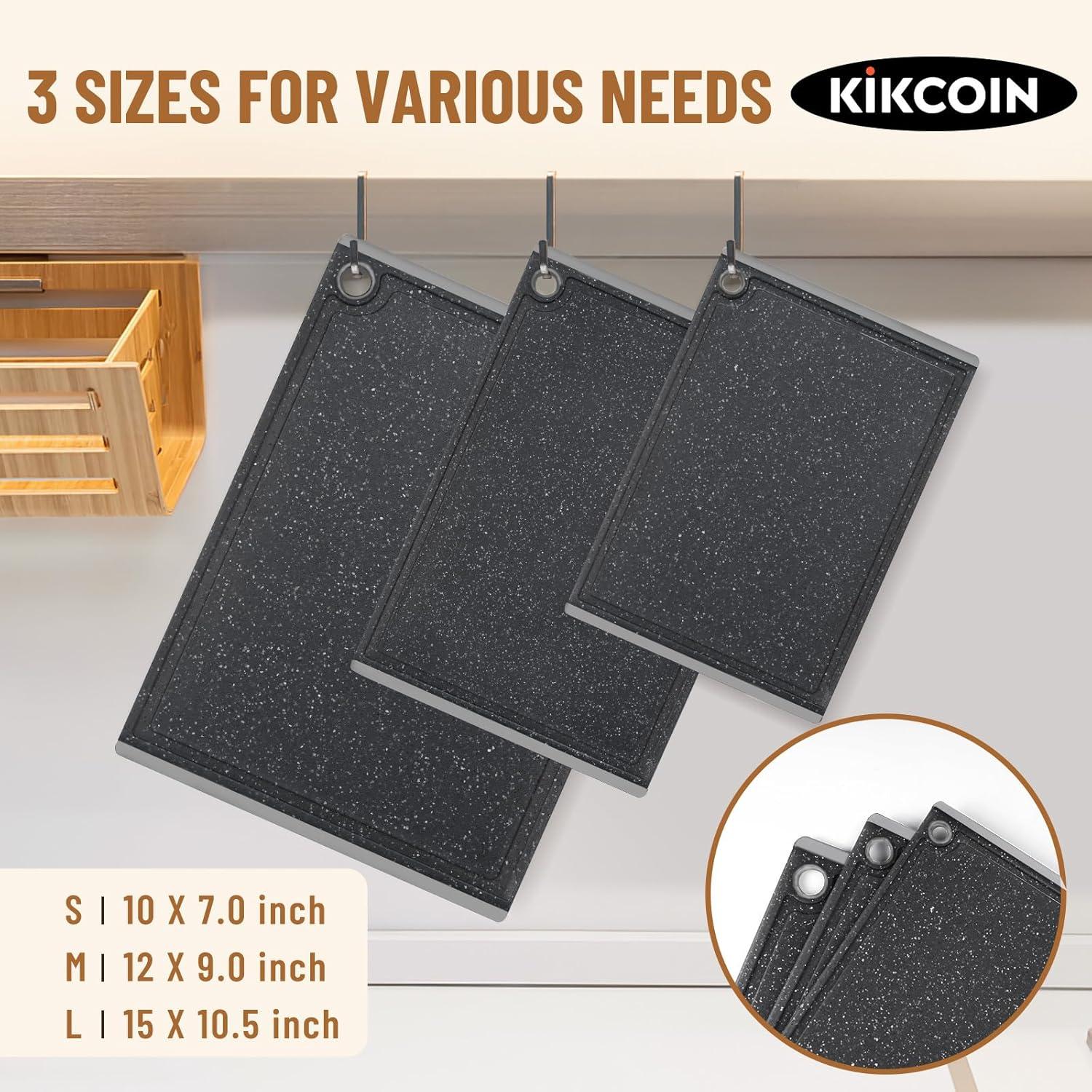 Plastic Cutting Coards For Kitchen, 3-Piece Large Cutting Board Set Dishwasher Safe Chopping Boards With Non-Slip Feet And Juice Grooves