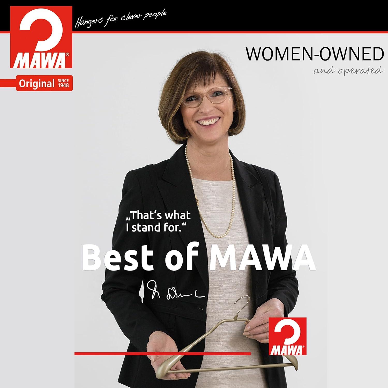 Mawa Mawa Silhouette Non-Slip Steel European Shirt/Coat Hanger, Ultra Thin And Narrow (Set of 20)