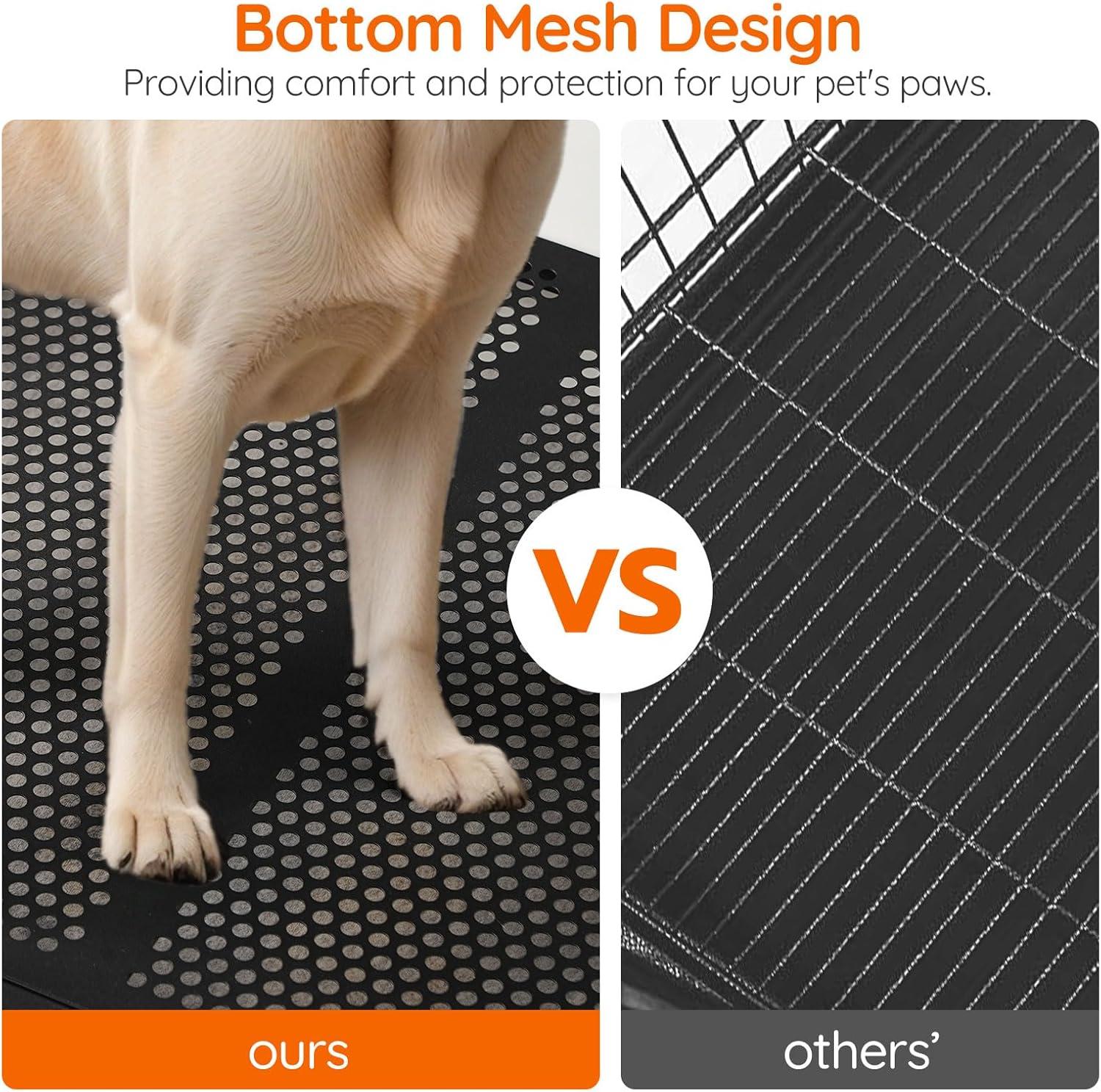 Tucker Murphy Pet™ 72.8 Inch Dog Crate Furniture For 2 Dogs, Farmhouse Double Dog Cage Furniture With Storage Cabinet And Drawer, Wooden Dog Kennel Tv Stand With Power Outlet