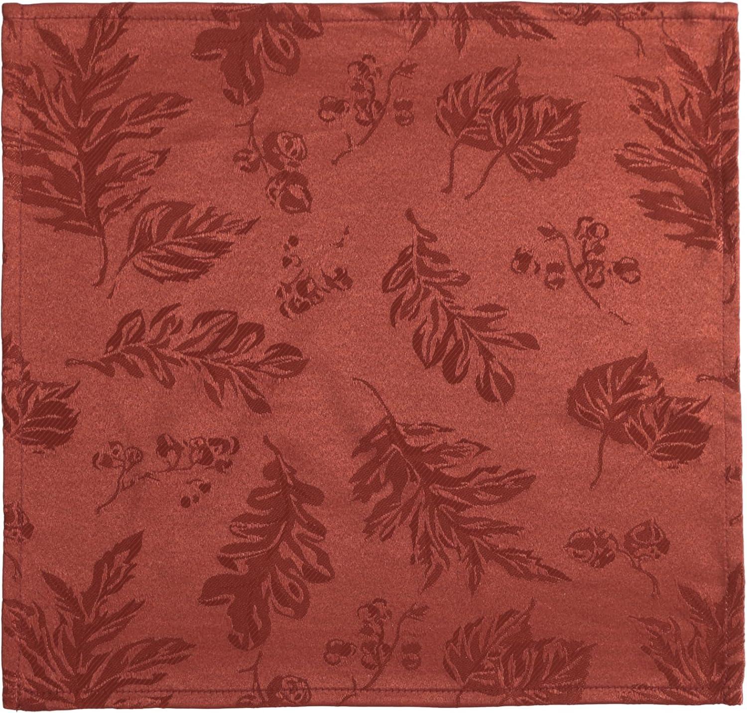 Elrene Elegant Woven Leaves Jacquard Damask Napkin, Set of 8 - Elrene Home Fashions