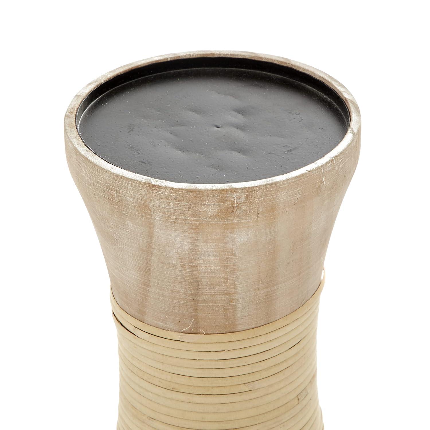 DecMode Indoor 10", 8", 6"H Coastal Wood Candle Holder, Brown, 3 - Pieces