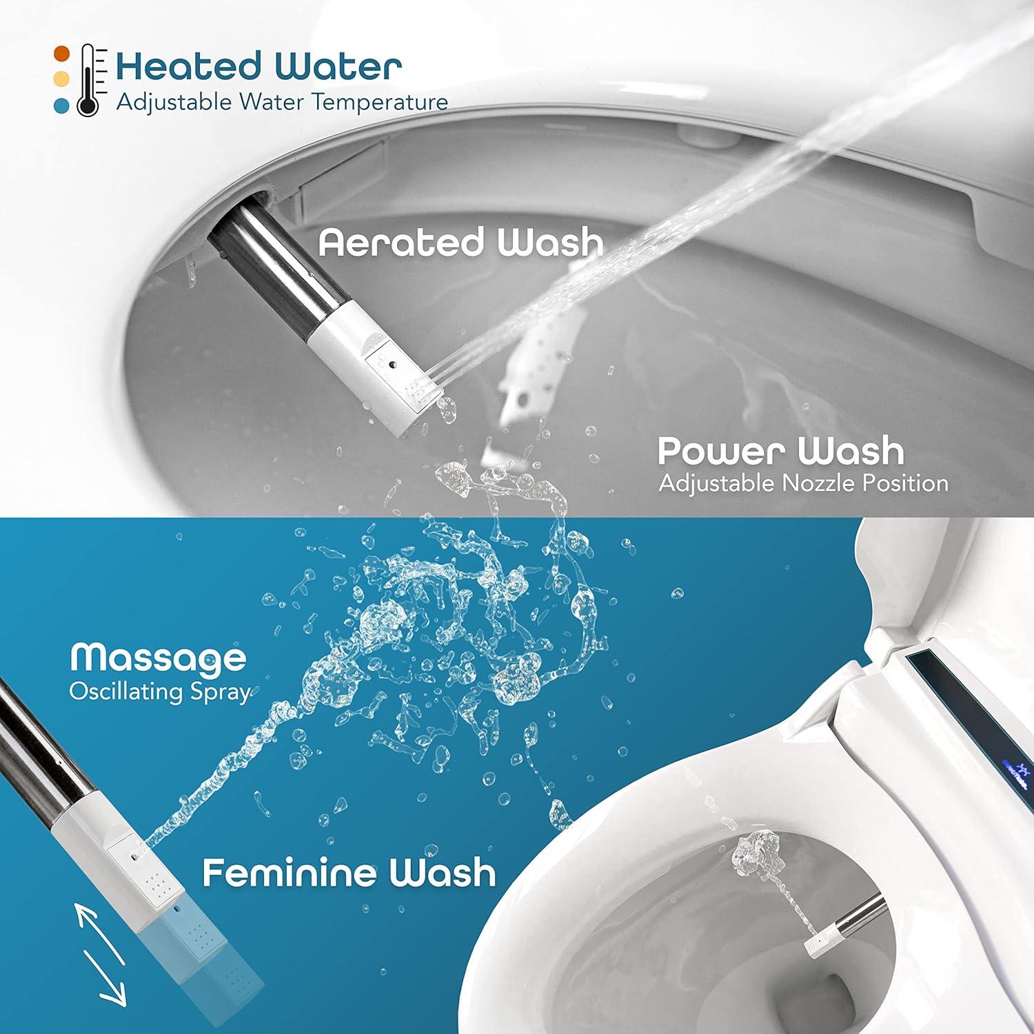 BidetMate Elongated Toilet Seat Bidet BM-2000R-E