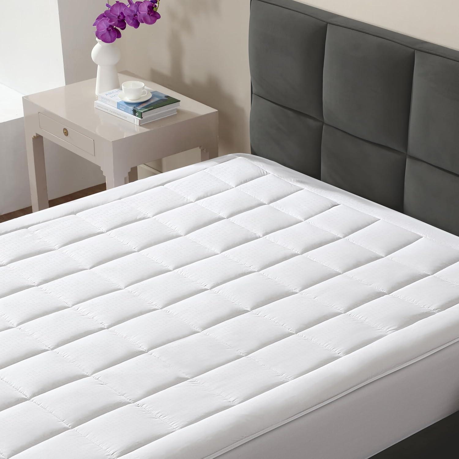 CIRCLESHOME Ultra-Plush Down Alternative Cotton Top Mattress Pad for Comfort & Protection