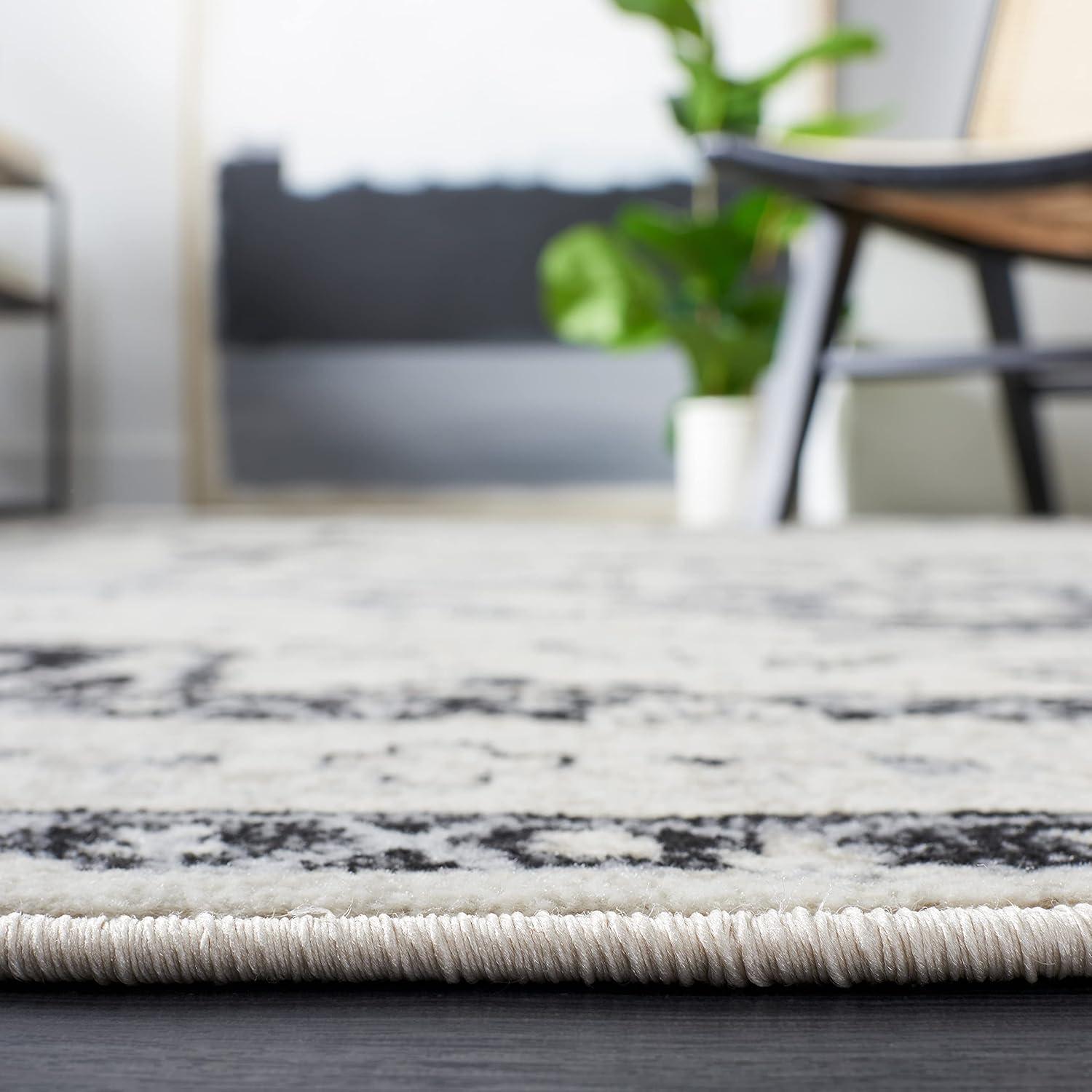 SAFAVIEH Brentwood Cedric Traditional Area Rug, 3' x 5', Ivory/Black