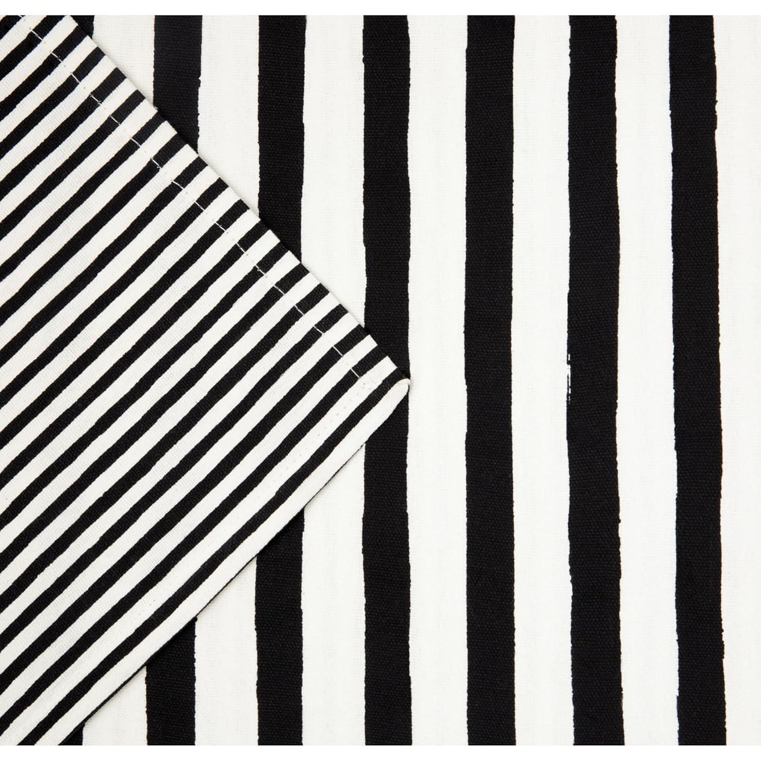 kate spade new york KATE SPADE NEW YORK Hand Painted Shirting Stripe Table Runner 15"x72" Silver/White