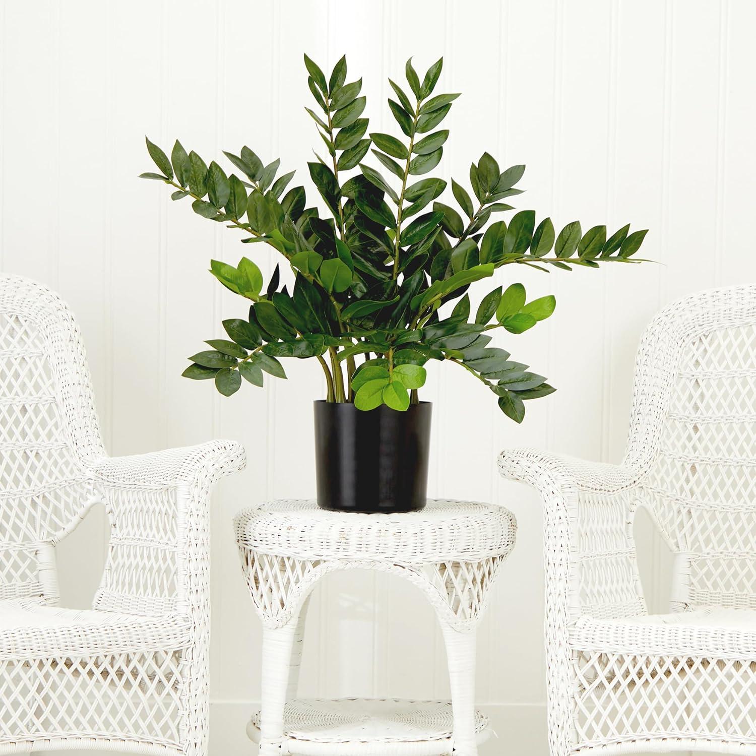 Nearly Natural 28in. Artificial Zamioculcas Plant with Decorative Planter