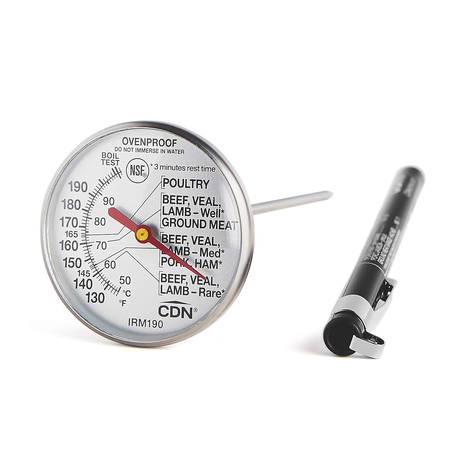 Stainless Steel Digital Meat Thermometer with 1.75" Dial
