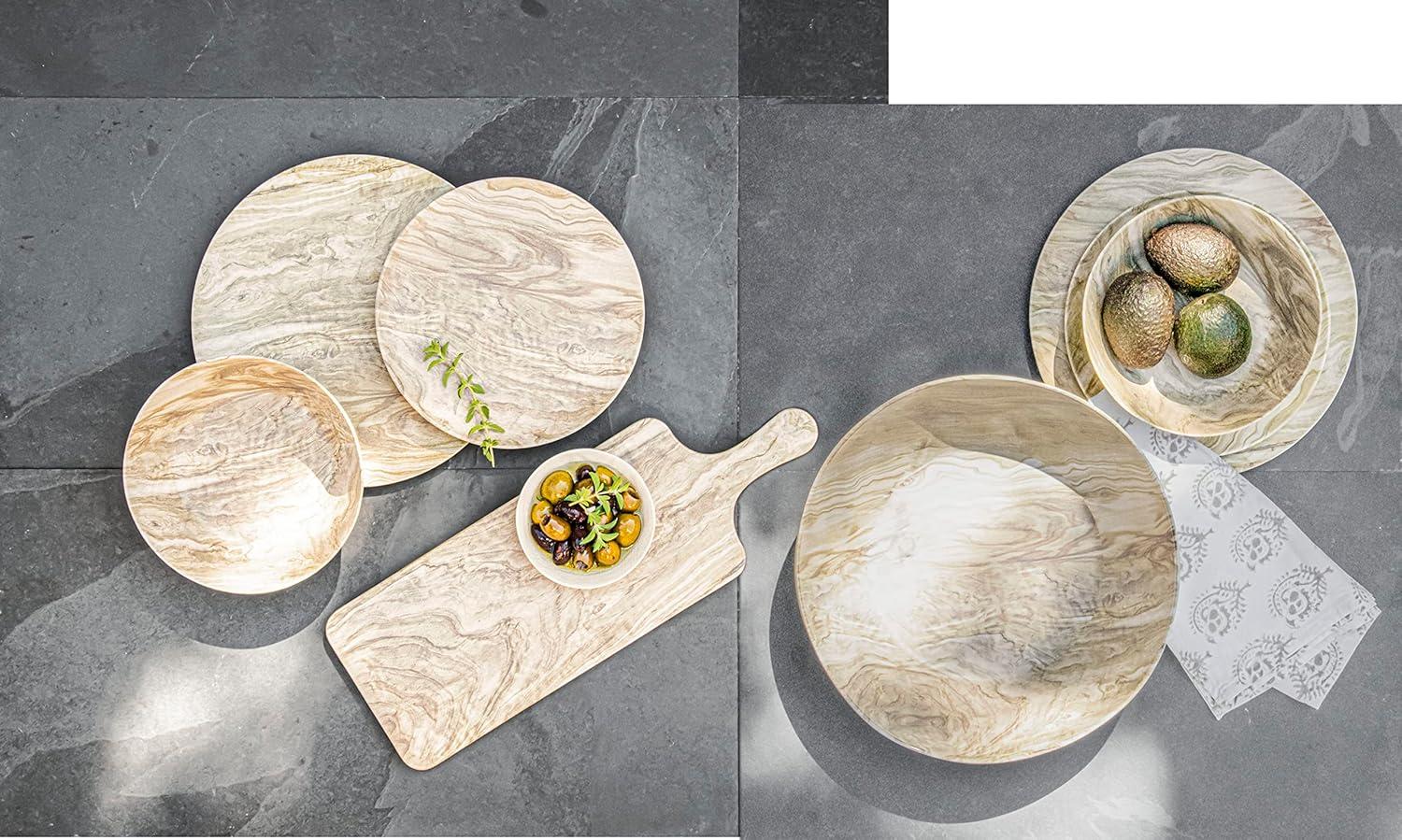 Faux Real Desert Wood Low Bowl, 7.5”, 42-Oz., Planta (Majority Plant Based Melamine Material), Indoor/Outdoor, Set of 6