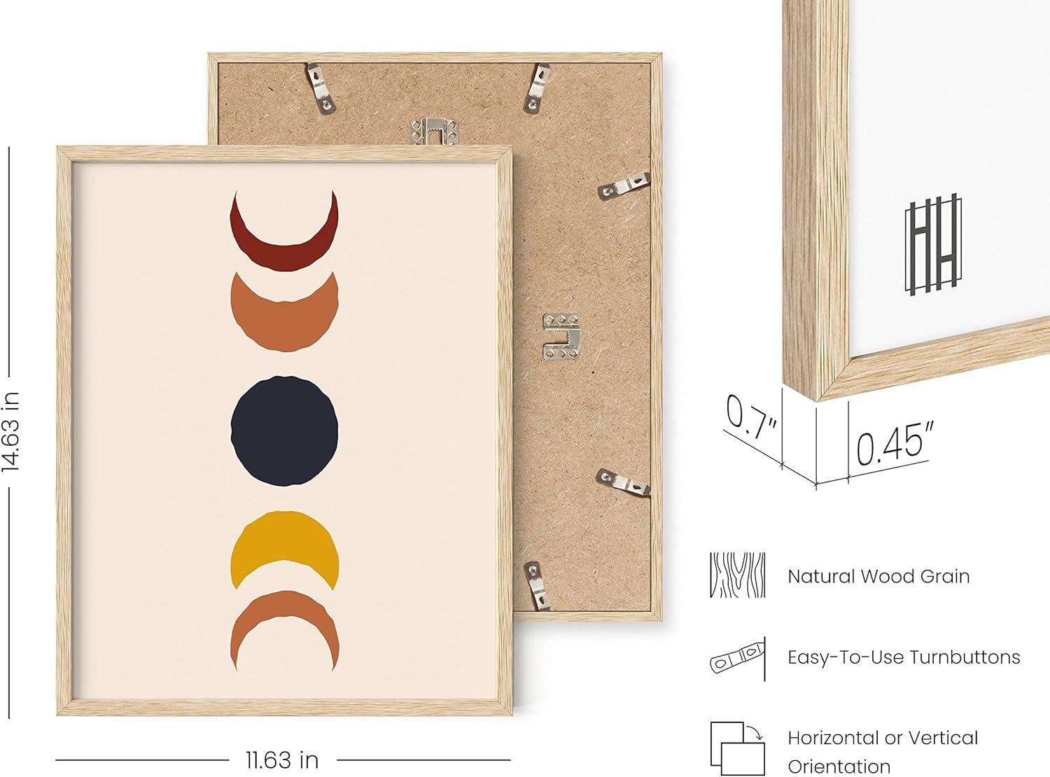 HAUS AND HUES Mid Century Modern Wall Art Boho Wall Decor - Set of 3 Sun Art Print Boho Wall Prints Mid Century Decor | Boho Posters and Prints Moon Wall Art | UNFRAMED (11x14)