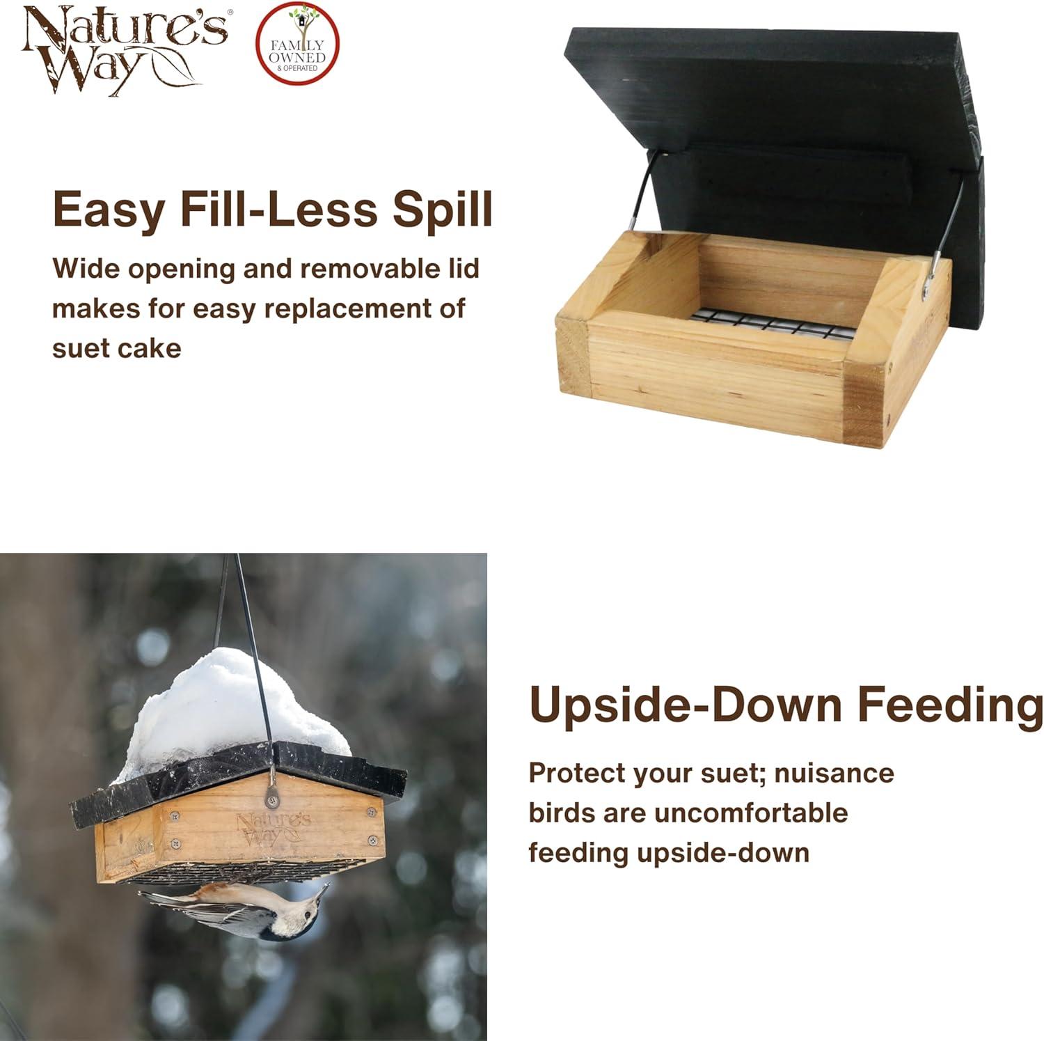 'Nature's Way Cedar Suet Upside-Down Bird Feeder 1 Cake, Brown