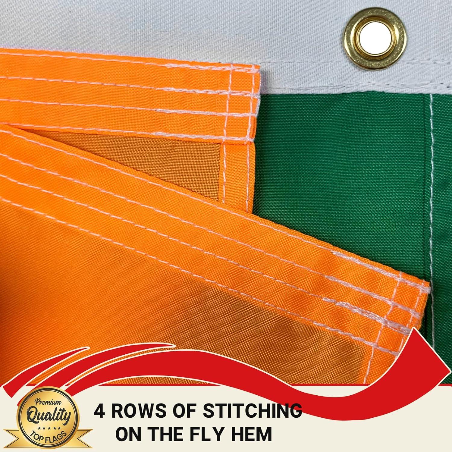 TOPFLAGS Ireland Irish Flag 12x18 Outdoor,Heavy Duty Sewn Stripes Irish Country Flags Vivid Color Fade-resistant for Outside