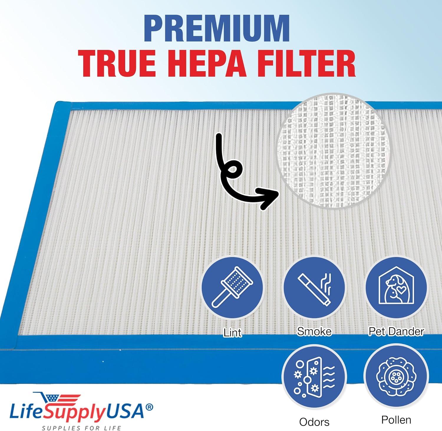 LifeSupplyUSA HEPA Filter: Compatible with HoMedics Air Purifier Filter Replacement AF-100FL, 100 CADR Models - Enhanced Air Quality, Easy Install, Efficient Particle Filtration, Long-Lasting