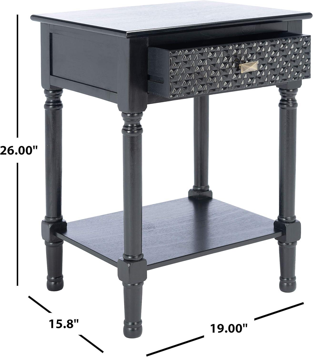 SAFAVIEH Halton Geometric 1 Drawer Accent Table, Black