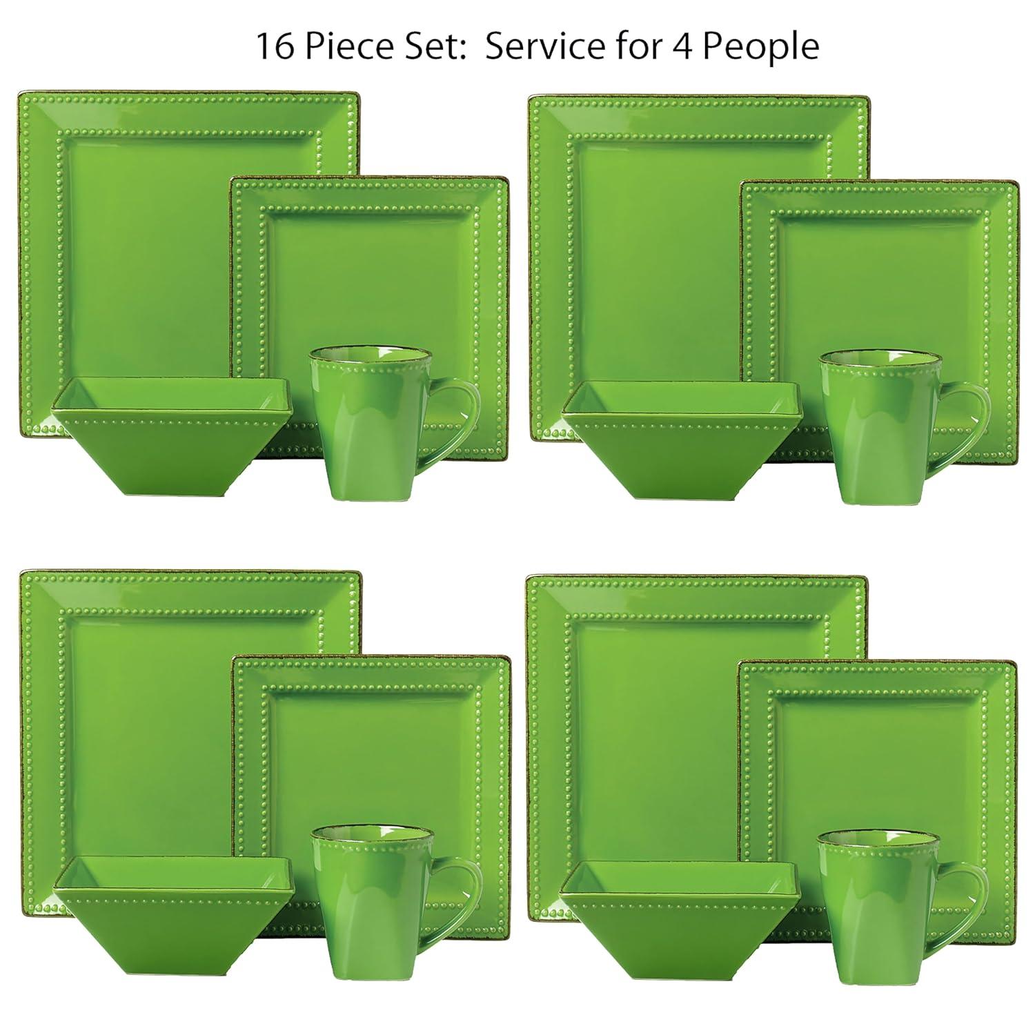Lorren Home Trends 16 Piece Stoneware Dinnerware Set - Service for 4