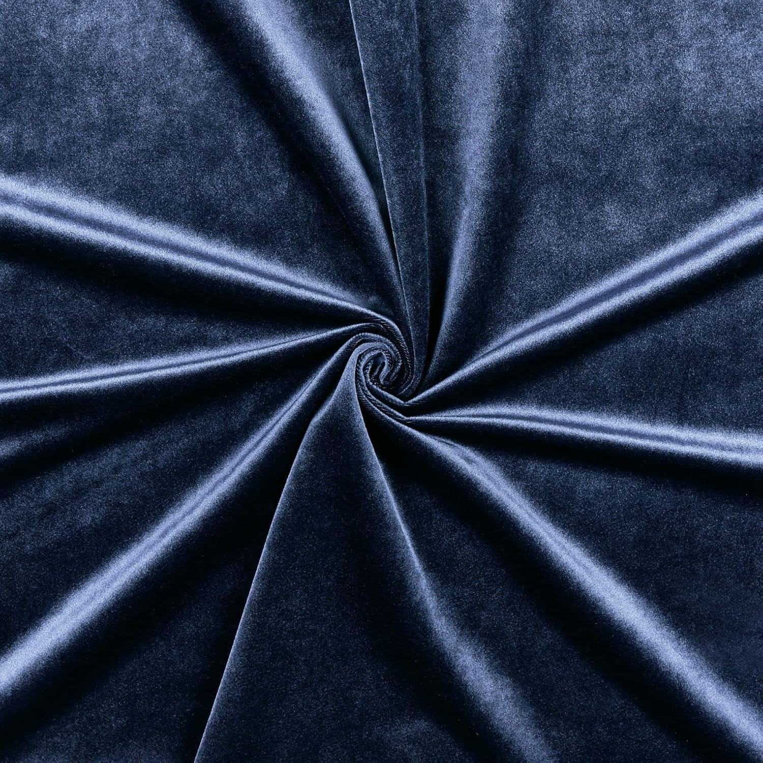 Set of 2 96"x54" Velvet Heavyweight Grommet Top Window Curtain Panel Navy Blue - Exclusive Home: Light Filtering Drapes