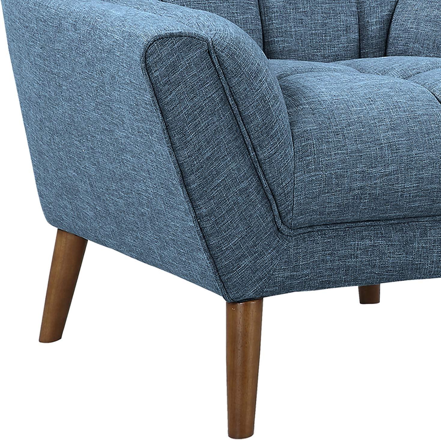 Cobra Dark Gray Linen Accent Chair with Walnut Wood Legs