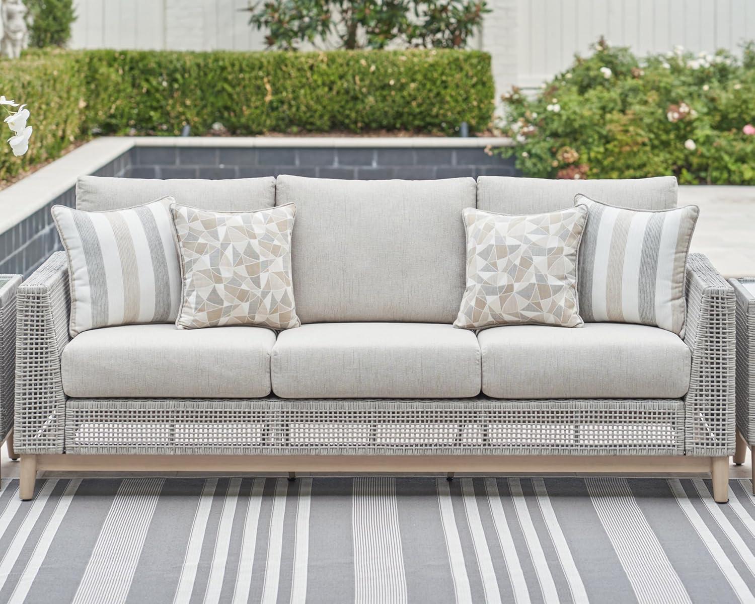 Ashley Furniture Seton Creek Gray Outdoor Sofa with Cushion