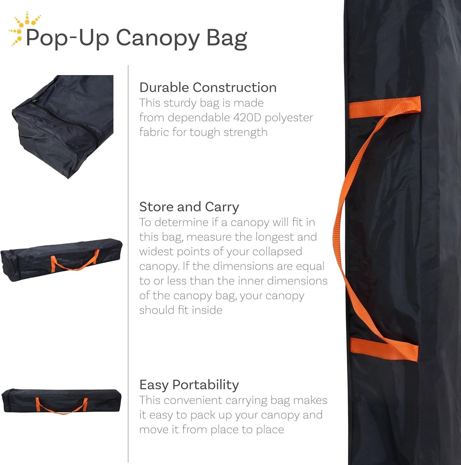 Sunnydaze Standard Pop-Up Canopy 120D Polyester Carrying Bag - Black