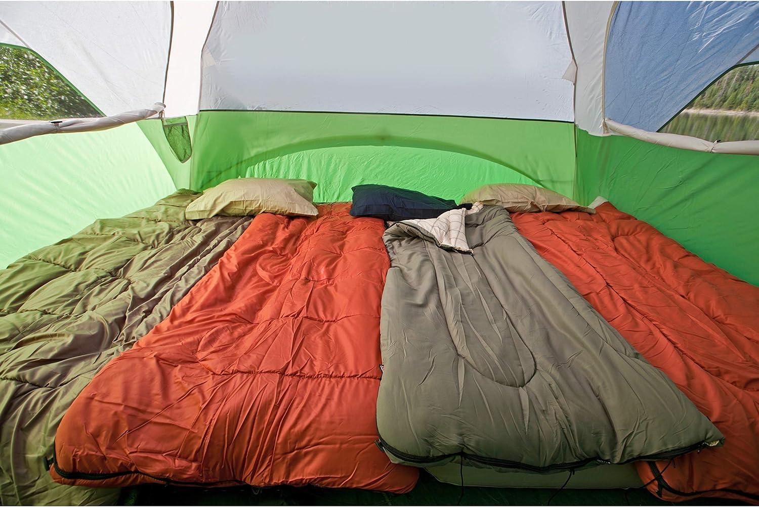 Coleman Evanston 6-Person Dome Tent with Screen Room, 2 Rooms, Green