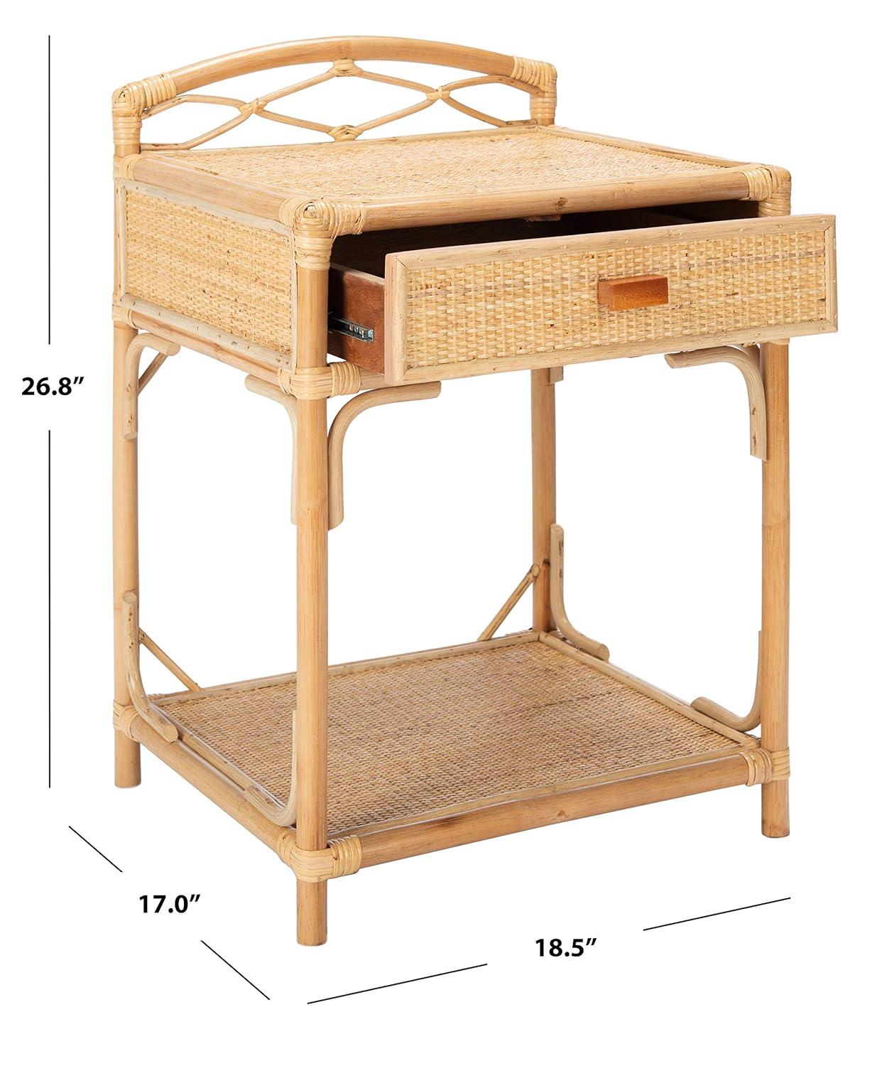 Bea 1 Drawer 1 Shelf Nightstand - NST4000 - Natural - Safavieh