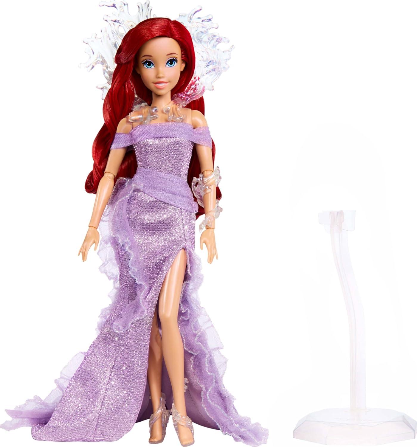 Mattel Disney Collector Ariel The Little Mermaid Doll with Display Stand, Inspired by Disney Movie 35th Anniversary