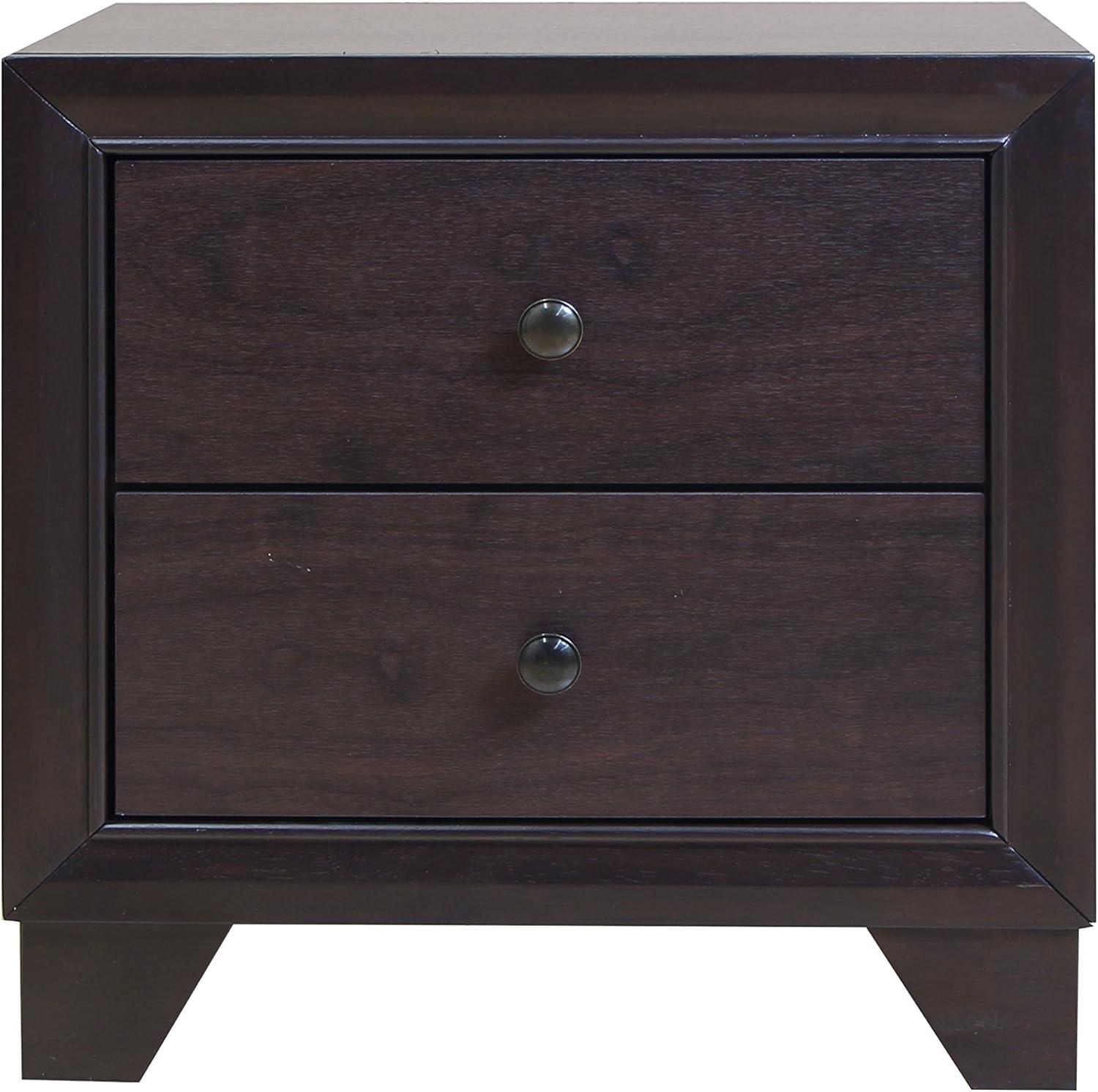 Madison Espresso Elegance 2-Drawer Nightstand